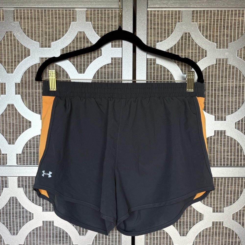 Under Armour Women's Athletic Shorts - Gray With Orange Accents